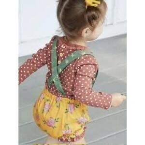 Matilda Jane x Joanna Gaines Plant A Seed Bubble Overalls Size 3-6M EUC